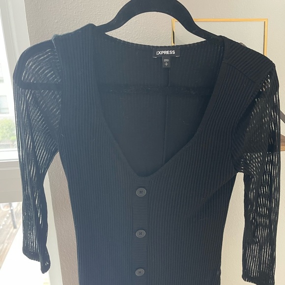 🖤 black dress button down front size small - Picture 2 of 2